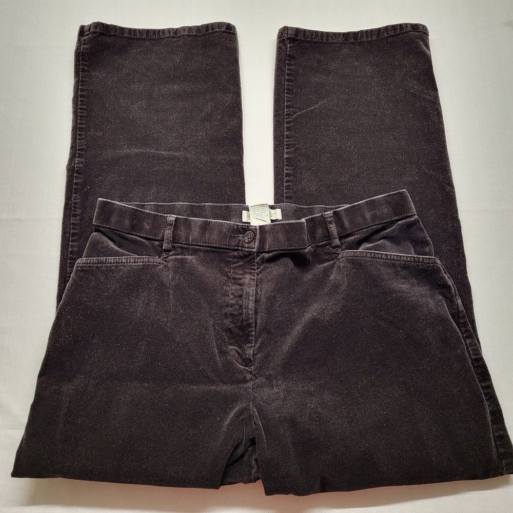 Orvis Corduroy Pants Womens 12P Brown 32/27 Straight High Rise Relaxed Stretch